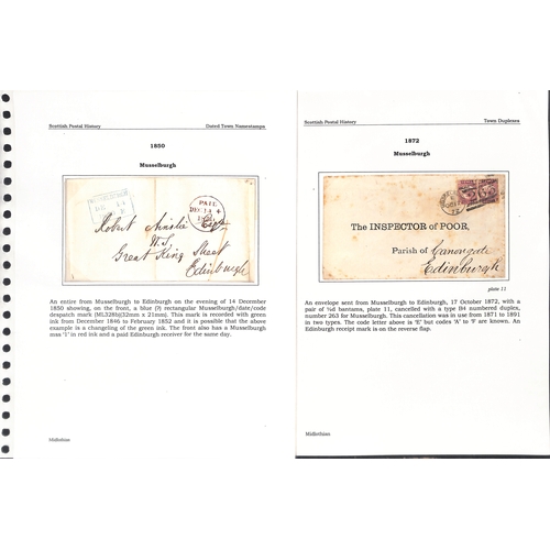 694 - Musselburgh.  1787-1890 Entire letters, covers and cards including fine 1787 