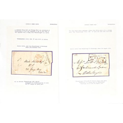 694 - Musselburgh.  1787-1890 Entire letters, covers and cards including fine 1787 
