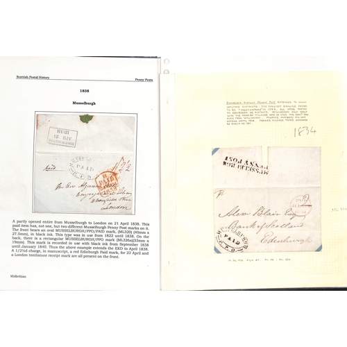 694 - Musselburgh.  1787-1890 Entire letters, covers and cards including fine 1787 