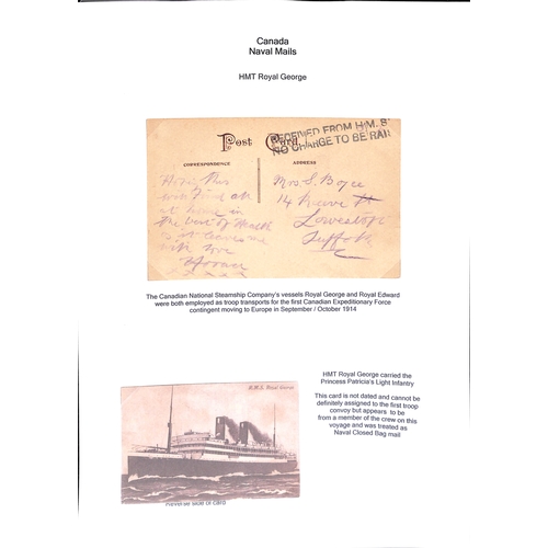 368 - Troopship Mail.  c.1905-45 Postcards and covers posted on British troopships, mainly WW1 but some ea... 