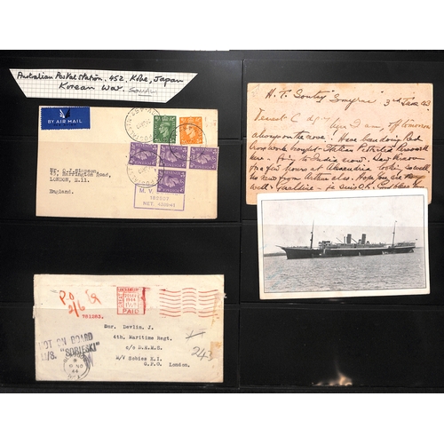 368 - Troopship Mail.  c.1905-45 Postcards and covers posted on British troopships, mainly WW1 but some ea... 