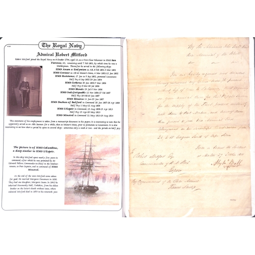 403 - 1808-13 Orders all to Robert Mitford, commanding H.M Sloop 