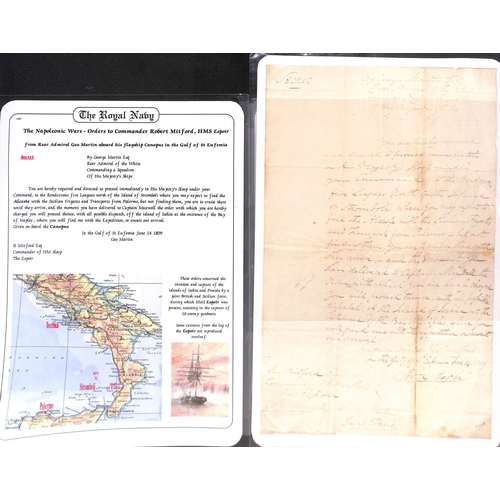 403 - 1808-13 Orders all to Robert Mitford, commanding H.M Sloop 