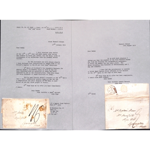 408 - 1814-29 Letters including 1816 letter from Cape Town to Scotland 