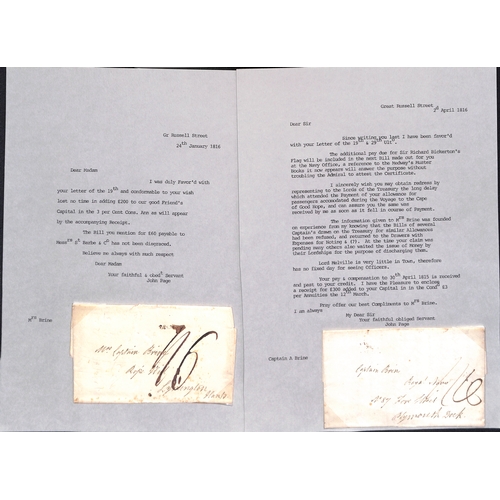408 - 1814-29 Letters including 1816 letter from Cape Town to Scotland 
