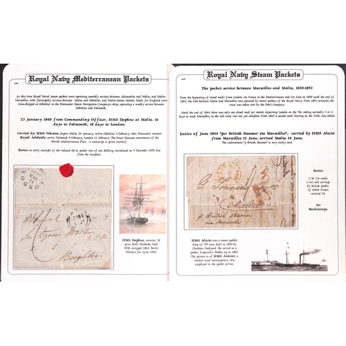 412 - 1840-52 Entire letters from Malta (3) or Alexandria to G.B or France, or G.B to Malta (2), all carri... 