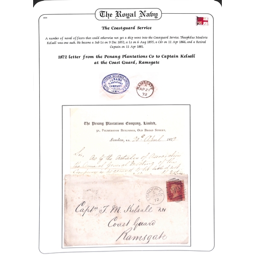 416 - 1847-81 Covers (letters enclosed) to Theophilus Moultrie Kelsall comprising 1847 stampless cover fro... 