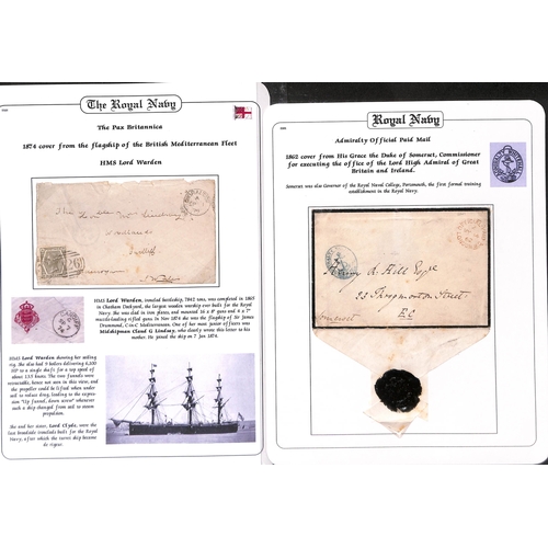 418 - 1851-1900 Covers, cards, letters and ephemera including official Admiralty envelopes to H.M.S 