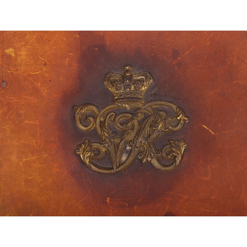 6 - Victorian Headquarters Staff Officers Undress Sabretache, Russian leather example with gilt brass cr... 