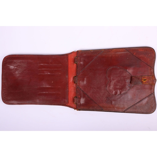 6 - Victorian Headquarters Staff Officers Undress Sabretache, Russian leather example with gilt brass cr... 