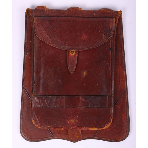 6 - Victorian Headquarters Staff Officers Undress Sabretache, Russian leather example with gilt brass cr... 