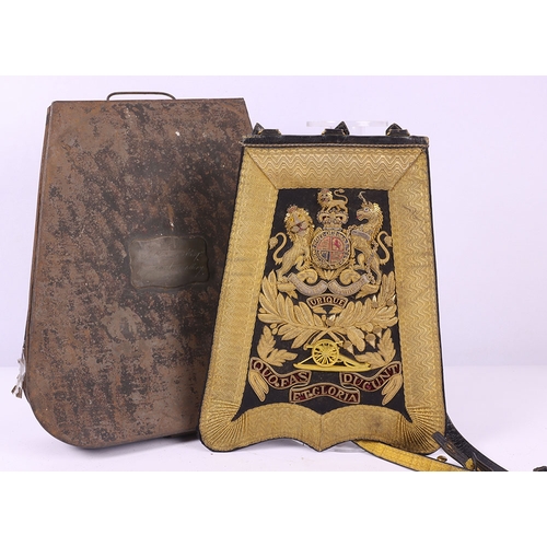 11A - Victorian Royal Horse Artillery Officers Sabretache in Named Tin with Accoutrements, fine example wi... 