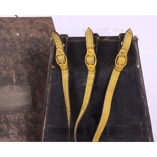 11A - Victorian Royal Horse Artillery Officers Sabretache in Named Tin with Accoutrements, fine example wi... 