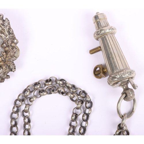 23 - Scottish Rifles / Light Infantry Regiment Officers Cross Belt Fittings, fine white metal cross belt ... 