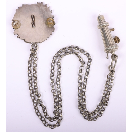 23 - Scottish Rifles / Light Infantry Regiment Officers Cross Belt Fittings, fine white metal cross belt ... 