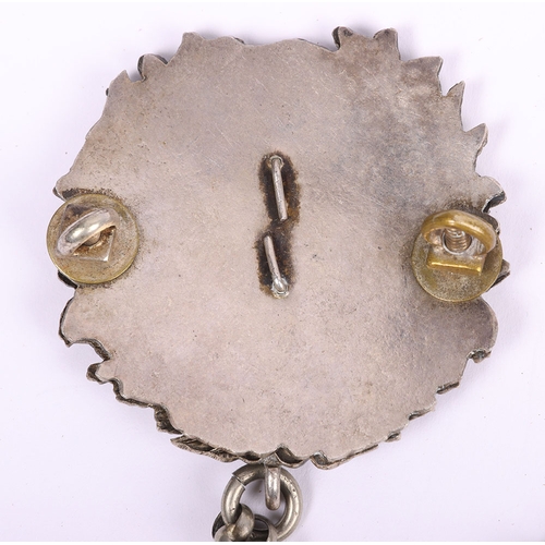 23 - Scottish Rifles / Light Infantry Regiment Officers Cross Belt Fittings, fine white metal cross belt ... 