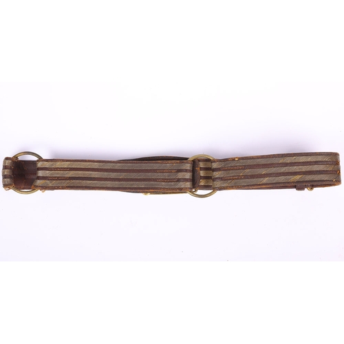 26 - Victorian Cavalry Officers Undress Waist Belt, with plain gilt brass rectangular waist belt clasp ha... 
