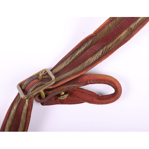 28 - Victorian Royal Engineers Officers Sword Belt, fine example of leather thin waist belt with two band... 