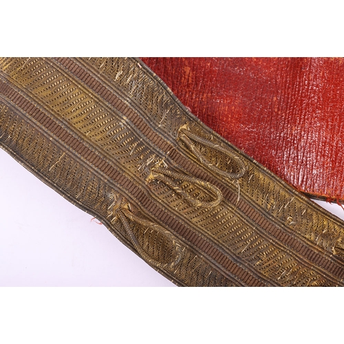 30 - Cavalry Officers Girdle Belt, Victorian leather backed girdle belt with regimental lace top, having ... 