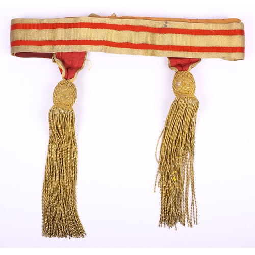 32 - Victorian / Edwardian Officers Full Dress Waist Sash, fine example of leather backed waist belt with... 