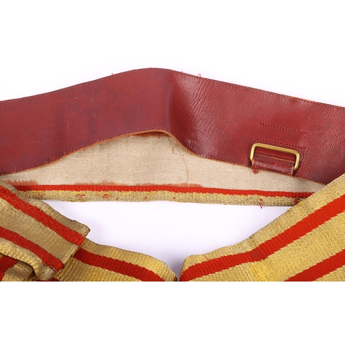 32 - Victorian / Edwardian Officers Full Dress Waist Sash, fine example of leather backed waist belt with... 