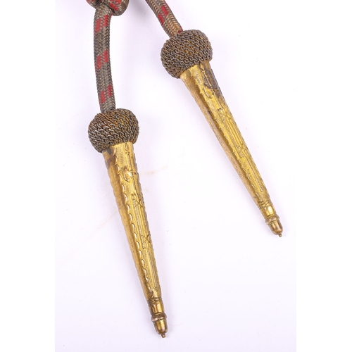 37 - British Army Officers Full Dress Aiguilettes, fine set of bullion knotted cord with crimson fleck an... 