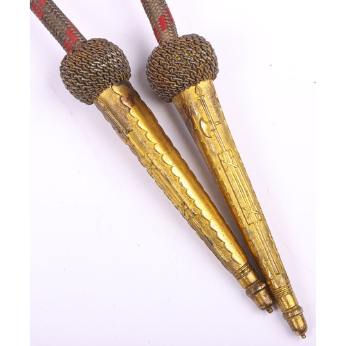 37 - British Army Officers Full Dress Aiguilettes, fine set of bullion knotted cord with crimson fleck an... 