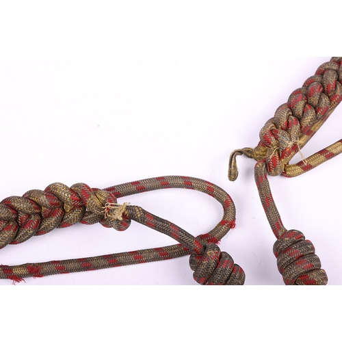 37 - British Army Officers Full Dress Aiguilettes, fine set of bullion knotted cord with crimson fleck an... 