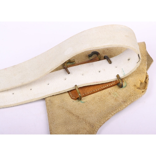 50 - Victorian 1888 Pattern Waist Belt and Holster, white buff leather waist belt with two piece brass wa... 
