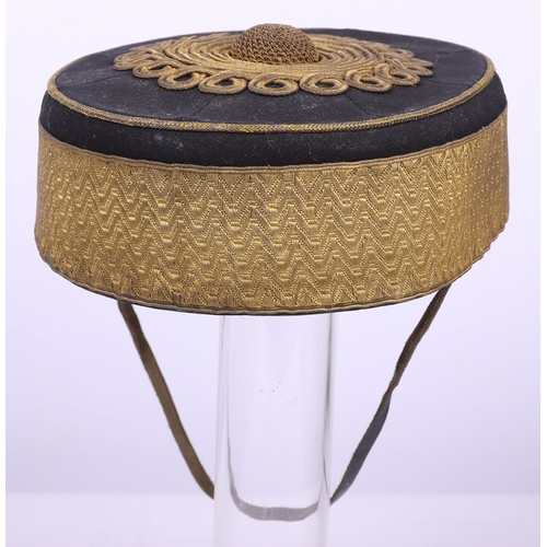 56 - Victorian Hussars Regiment Pill Box Cap, fine blue cloth pill box cap with lace band to the centre, ... 