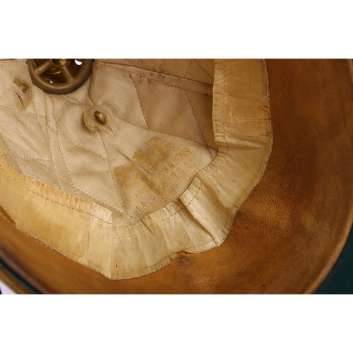 71 - Rare South East of Scotland Artillery Territorial Officers Home Service Helmet, fine blue cloth offi... 