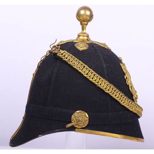 71 - Rare South East of Scotland Artillery Territorial Officers Home Service Helmet, fine blue cloth offi... 
