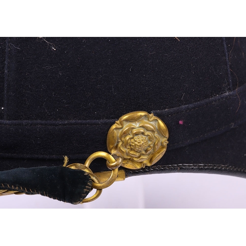 71 - Rare South East of Scotland Artillery Territorial Officers Home Service Helmet, fine blue cloth offi... 