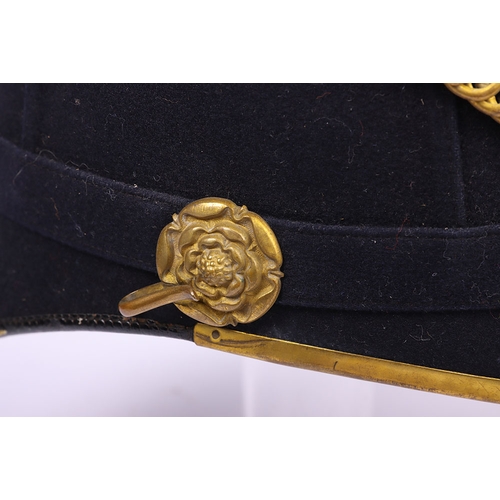 71 - Rare South East of Scotland Artillery Territorial Officers Home Service Helmet, fine blue cloth offi... 