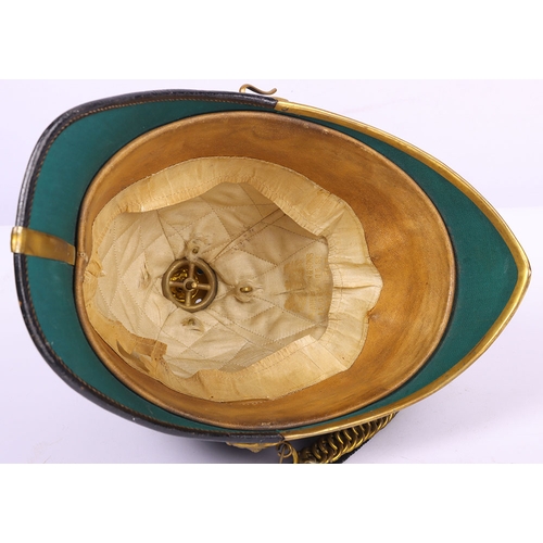 71 - Rare South East of Scotland Artillery Territorial Officers Home Service Helmet, fine blue cloth offi... 