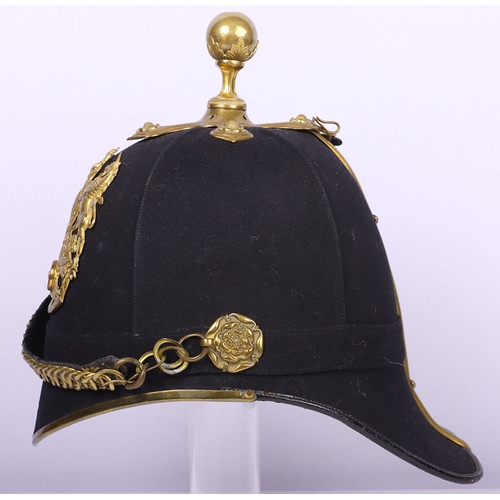 72 - Post 1902 Royal Artillery Officers Home Service Helmet, good example of a blue cloth officers home s... 