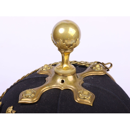 72 - Post 1902 Royal Artillery Officers Home Service Helmet, good example of a blue cloth officers home s... 