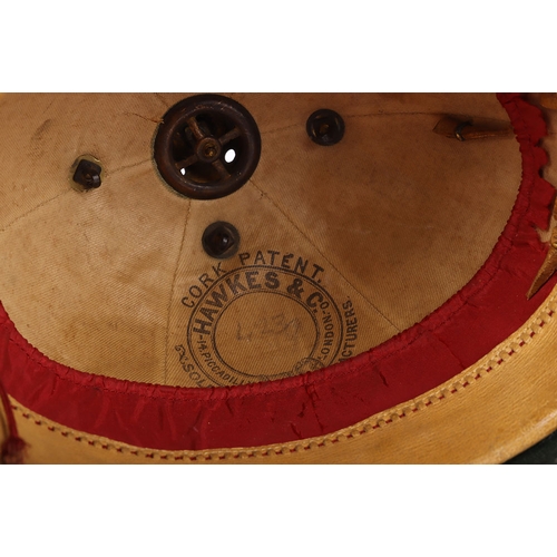 73 - Victorian Royal Army Medical Corps Officers Home Service Helmet, good example of a blue cloth home s... 