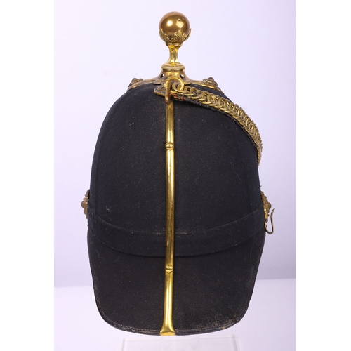 73 - Victorian Royal Army Medical Corps Officers Home Service Helmet, good example of a blue cloth home s... 