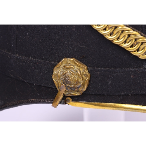 73 - Victorian Royal Army Medical Corps Officers Home Service Helmet, good example of a blue cloth home s... 