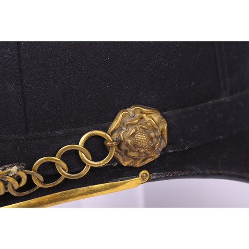 73 - Victorian Royal Army Medical Corps Officers Home Service Helmet, good example of a blue cloth home s... 