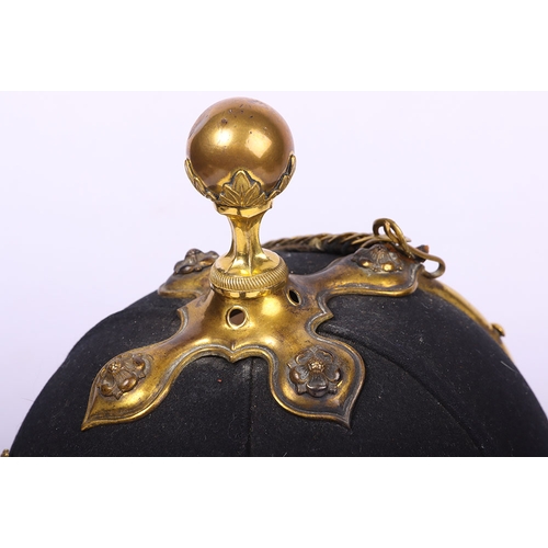 73 - Victorian Royal Army Medical Corps Officers Home Service Helmet, good example of a blue cloth home s... 