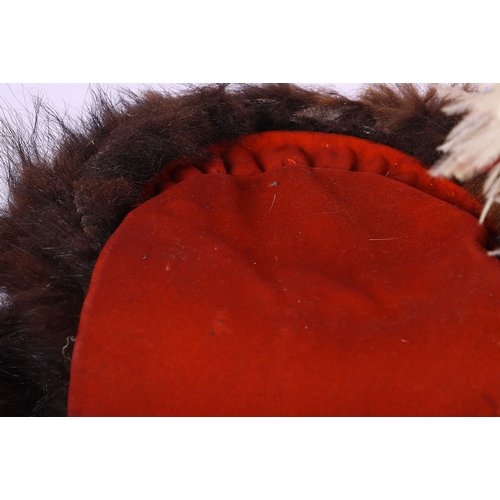 77 - Victorian Royal Gloucestershire Hussars Officers Full Dress Busby, fine example of a fur busby with ... 