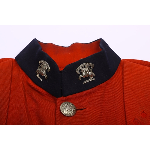 101 - Victorian Other Ranks scarlet tunic for a private of the Fife Volunteers. 4 pocket wool tunic with b... 