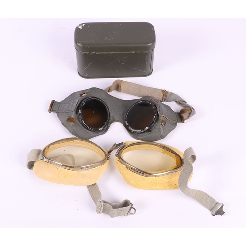 Two Pairs of WW2 German Goggles, Luftwaffe & Heer Types. Two sets of ...