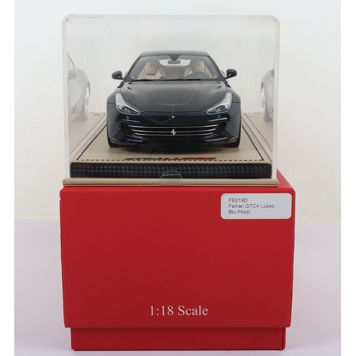 611 - MR Collection Models (Italy) Ferrari GTC4 Lusso 1:18 Scale, Blu Pozzi resin body, Ref no: FE019D, Li... 