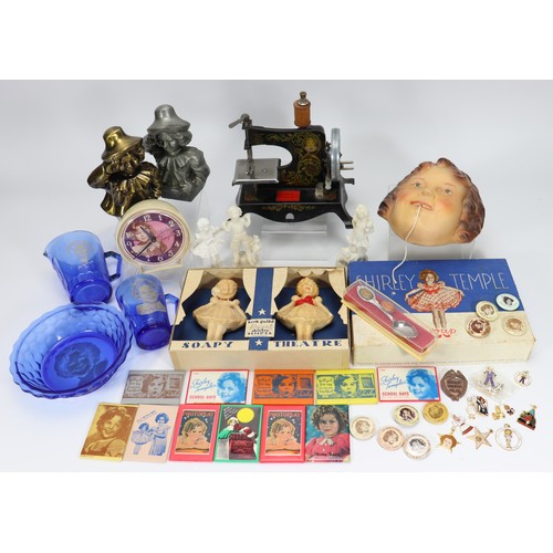 Collection of Shirley Temple memorabilia, including a painted plaster ...