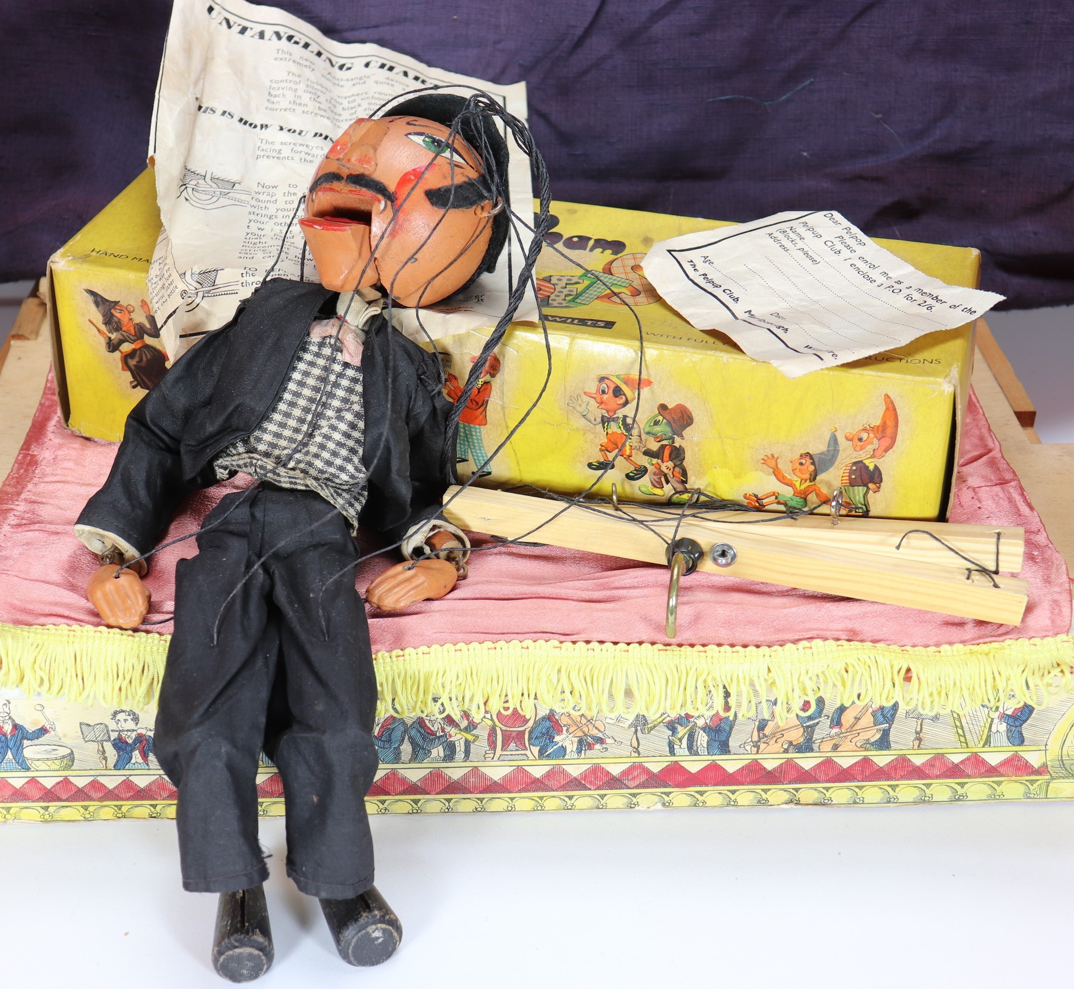 Pelham Puppet SM type Villain, circa 1950, with painted slanted eyes ...