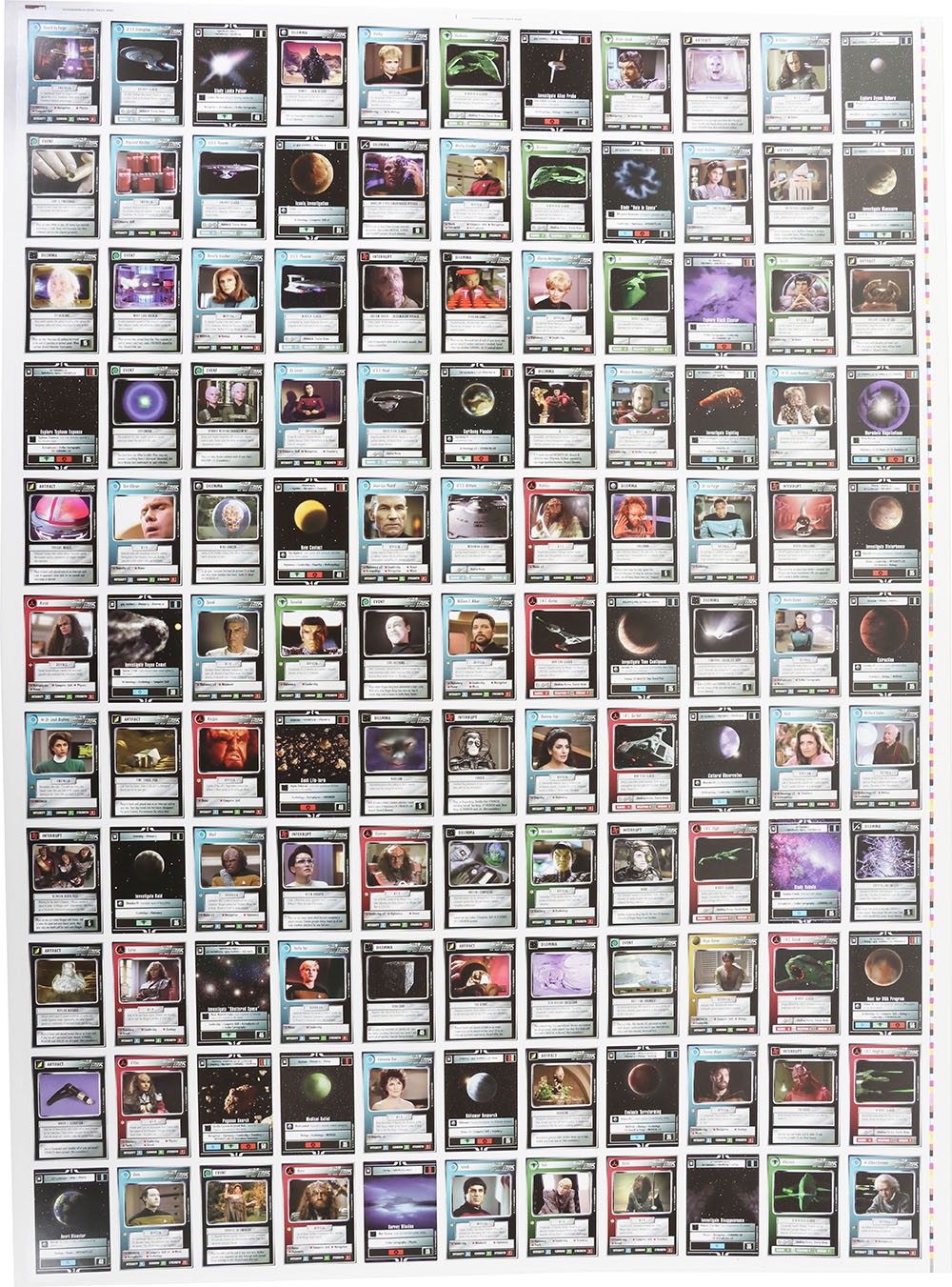 Three Scarce Star Trek Press Sheets for the Customizable Card Game ...