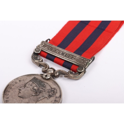59 - India General Service Medal to the 1854-95 30th Native Infantry for service in Burma, silver, with c... 